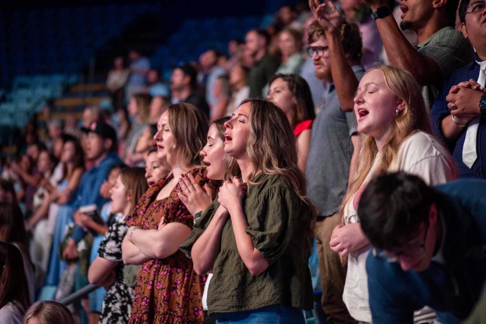 Summit congregation worshipping