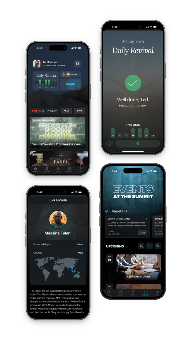 Screenshot of the Summit app: Quick Links